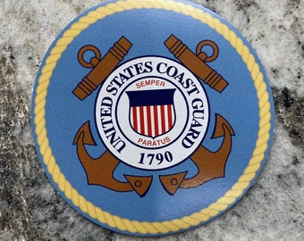 United States Coast Guard USCG US Military - Vinyl Sticker Decal - 3” - 6 mil - Water Bottle Laptop Car Automobile
