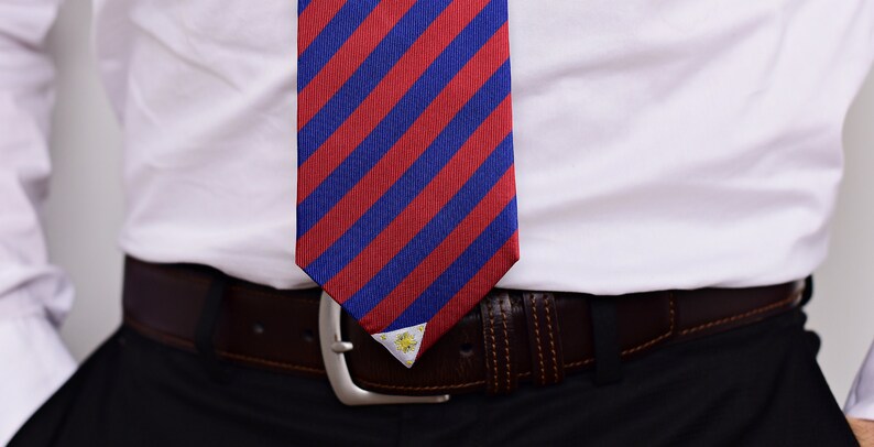 Philippines Tie 3.25 Inspired by the Filipino Flag Philippines Necktie LDS Missionary NOT Personalized image 4