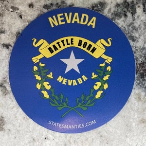 Nevada Vinyl Sticker Decal - 3” - 6 mil - Water Bottle Laptop Car Automobile - Inspired by the Nevada State Flag
