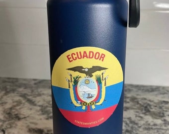 Adesivo In Vinile Bandiera Dell'Ecuador - 100x90 Mm, Per Esterno E Interno, Resistente A Pioggia E Sole