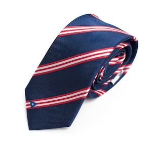 Puerto Rico Skinny Tie 2.5” Inspired by the Puerto Rican Flag Puerto Rico Thin Necktie LDS Missionary INCLUDES Personalized Embroidered Tag