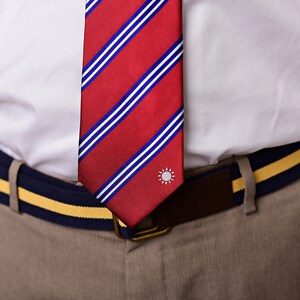 Taiwan Tie 3.25 Inspired by the Taiwanese Flag Taiwan Necktie LDS Missionary NOT Personalized image 4