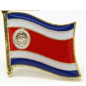 Costa Rica Flag Country Pin Lapel Tie Necktie Tack LDS Missionary Statesman Ties