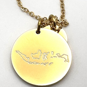 Indonesia IDN Country Necklace Charm LDS Sister Missionary Mom Wife Statesman Ties