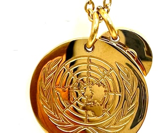 United Nations UN Necklace Charm Daughter Mom Diplomat Ambassador Statesman Ties