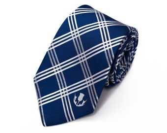 Scotland Tie - 3.25” - Inspired by the Scottish Flag Tartan & Thistle Scotland Necktie LDS Missionary NOT Personalized