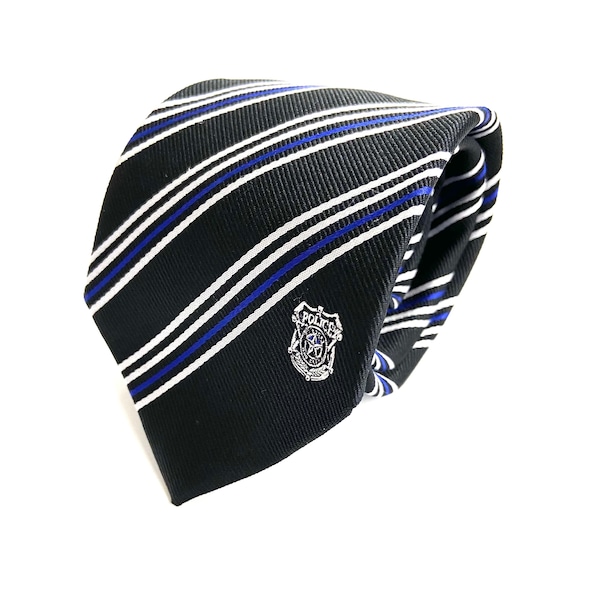 Police Department Tie - 3.25” - Inspired by the Thin Blue Line - Policeman Officer Necktie - NOT Personalized