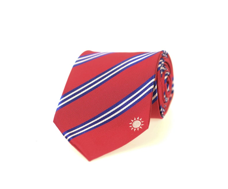 Taiwan Tie 3.25 Inspired by the Taiwanese Flag Taiwan Necktie LDS Missionary NOT Personalized image 1
