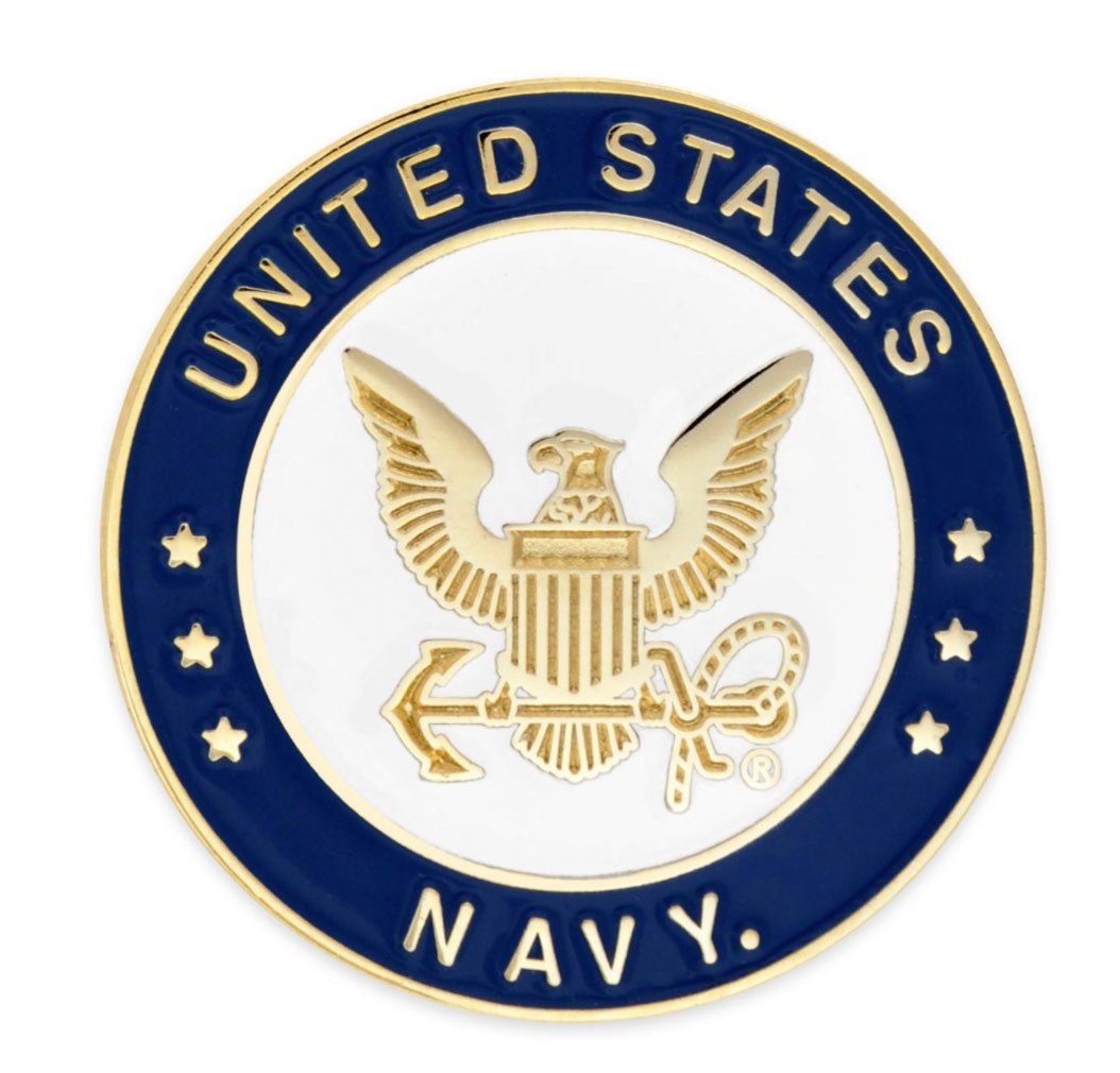 US Navy USN Naval Symbol Emblem Logo Pin Lapel Tie Necktie