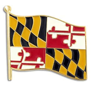 Maryland MD Flag State Pin Lapel Tie Necktie Tack LDS Missionary Statesman Ties