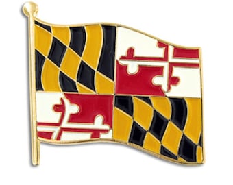 Pin de la bandera del estado de Maryland, corbata de solapa, prendedor de corbata, corbatas de estadista misionero SUD