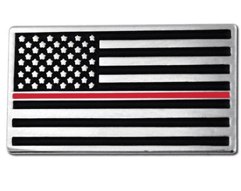 Feuerwehr Dünne Rote Linie Flagge Pin Revers Krawatte Krawatte Tack Staatsmann Krawatten