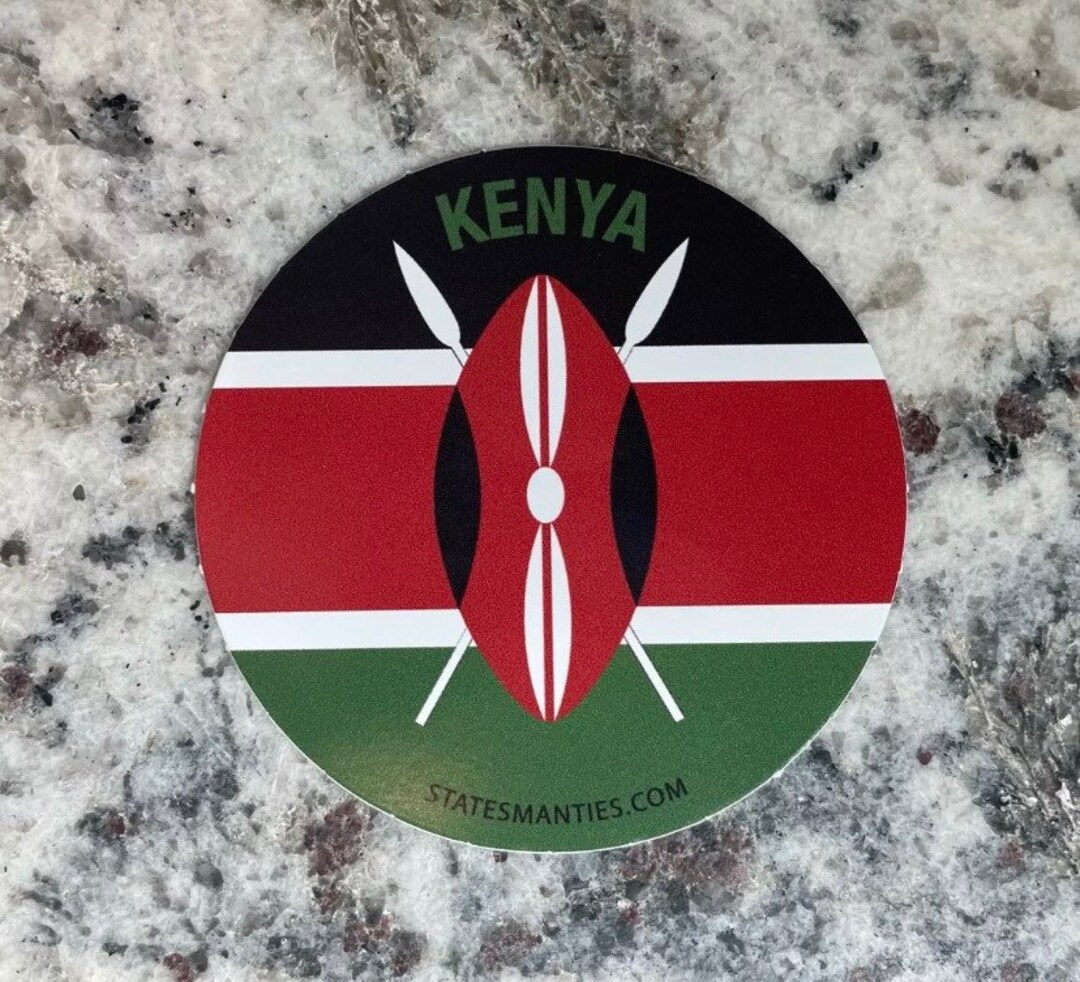 Kenya Vinyl Sticker Decal 3 6 Mil Water Bottle Laptop Car Automobile Inspired by the Kenyan Flag
