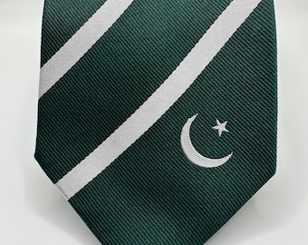 Pakistan Tie - 3.25” - Inspired by the Pakistani Flag - Pakistan Necktie - LDS Missionary - NOT Personalized