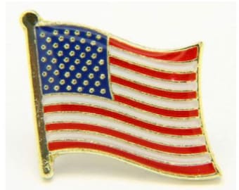 America USA Flag Country Pin Lapel Tie Necktie Tack LDS Missionary Statesman Ties