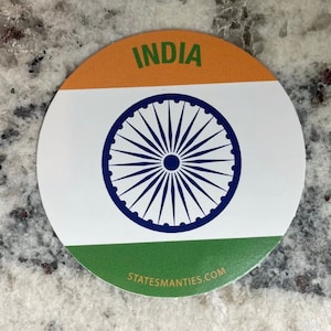 India Vinyl Sticker Decal - 3” - 6 mil - Water Bottle Laptop Car Automobile - Inspired by the India Flag