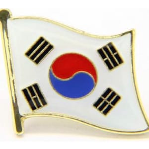 South Korea Flag Country Pin Lapel Tie Necktie Tack LDS Missionary Statesman Ties