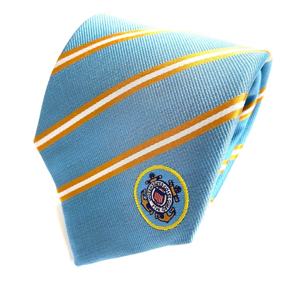 United States US Coast Guard Tie - 3.25” - Inspired by the Coast Guard Crest - USCG Military Necktie - NOT Personalized