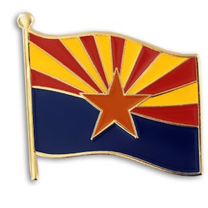 Arizona AZ Flag State Pin Lapel Tie Necktie Tack LDS Missionary Statesman Ties