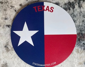 Texas - TX - Vinyl Sticker Decal - 3" - 6 mil - Water Bottle Laptop Car Automobile - Ispirato alla bandiera dello stato del Texas
