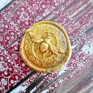 Adesivi con sigillo di cera d'api - Sigilli di cera d'api - Scrittura di lettere - Creazione di carte - Adesivo di cera - Amico di penna - Sigilli di cera personalizzati - Ape da miele - Sigillo dell'ape regina
