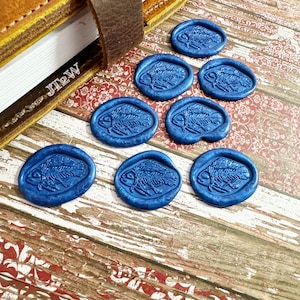 Adesivi con sigillo di cera per animali - Sigilli di cera di pesce - Scrittura di lettere - Creazione di carte - Adesivo di cera - Amico di penna - Regali per lei - Sigilli di cera personalizzati - Pesce