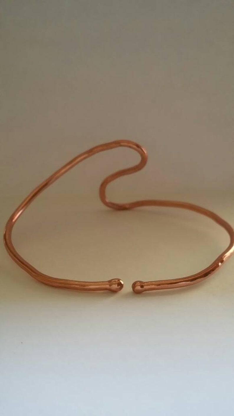Copper hammered bracelet 12 gauge wire wrapped jewelry fashion Etsy