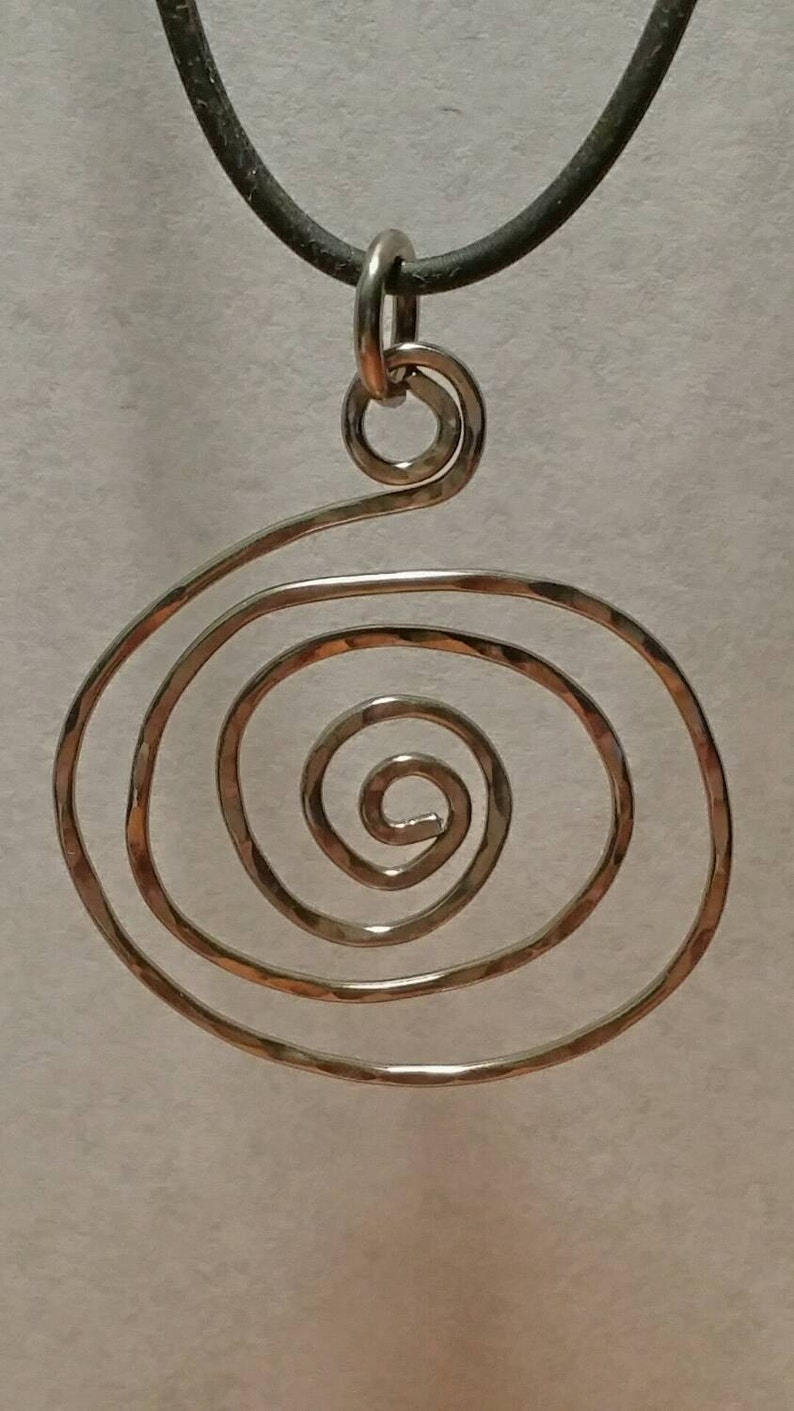 Anodized niobium pendant spiral necklace precious metals | Etsy