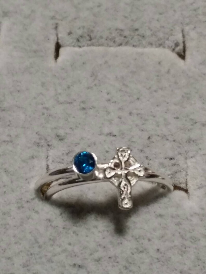 Sterling silver jewelry 2 ring combo set cubic zirconia bezel Etsy