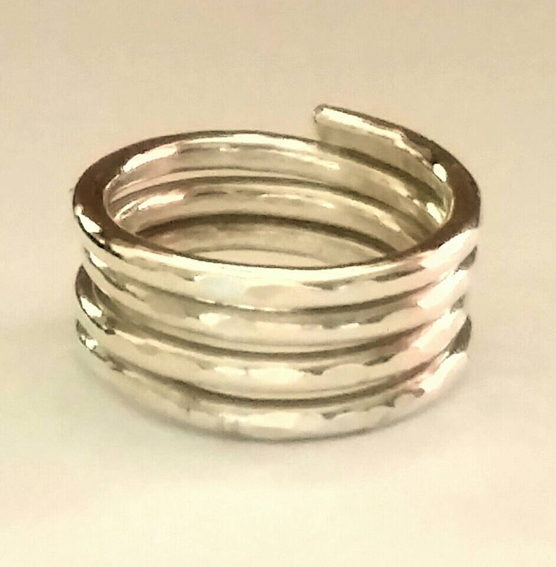 Sterling silver toe ring band spring ring coil pattern | Etsy