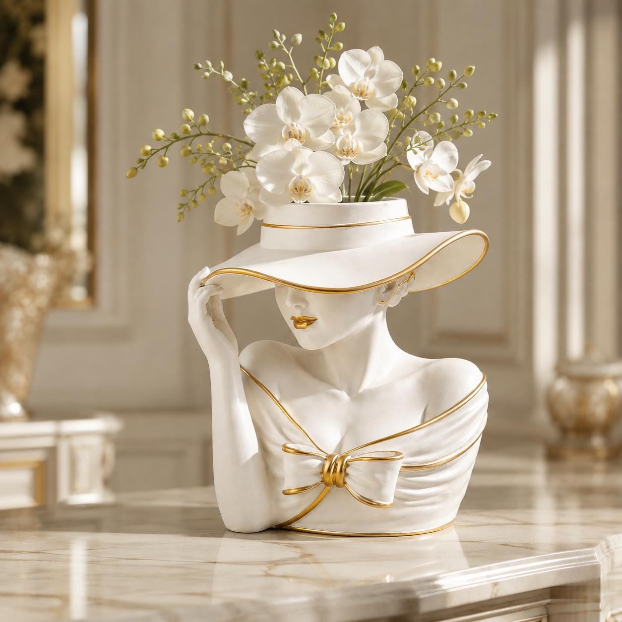 Frauen kopf vase