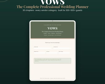 Wedding Planner, 218-Page Fillable PDF Binder | 300–500+ Guest Organizer