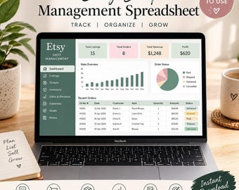 Small Business Spreadsheet, Bookkeeping Workbook with Inventory, Orders, Pricing, and Expense Tracking