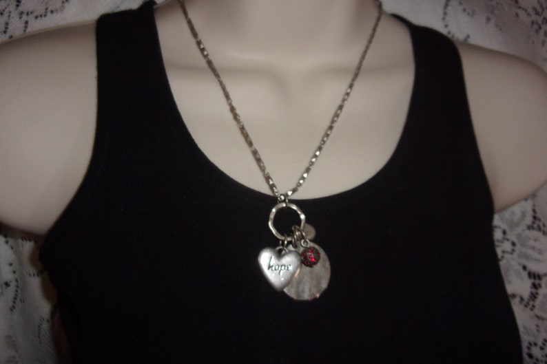 vintage hope charm bead pendant chain necklace