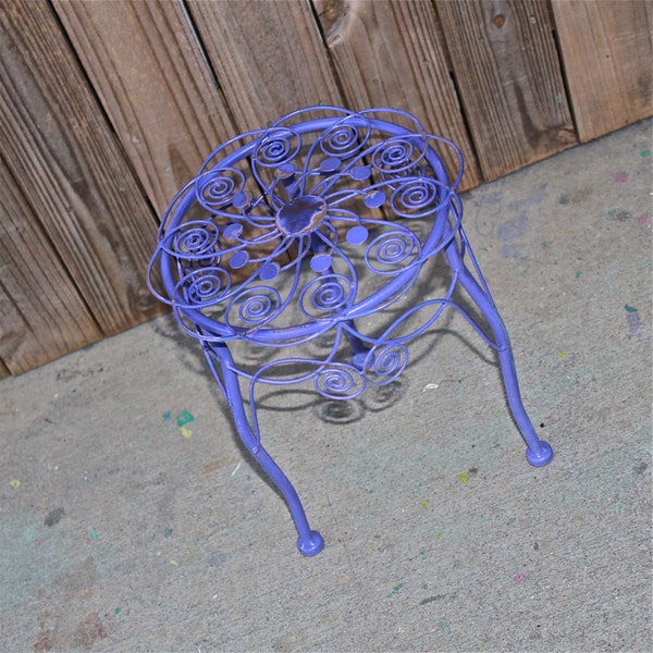 CLEARANCE/ Plant Stand /Aqua /Distressed /Rustic upcycled /Painted /upcycled /shabby chic /outdoor furniture