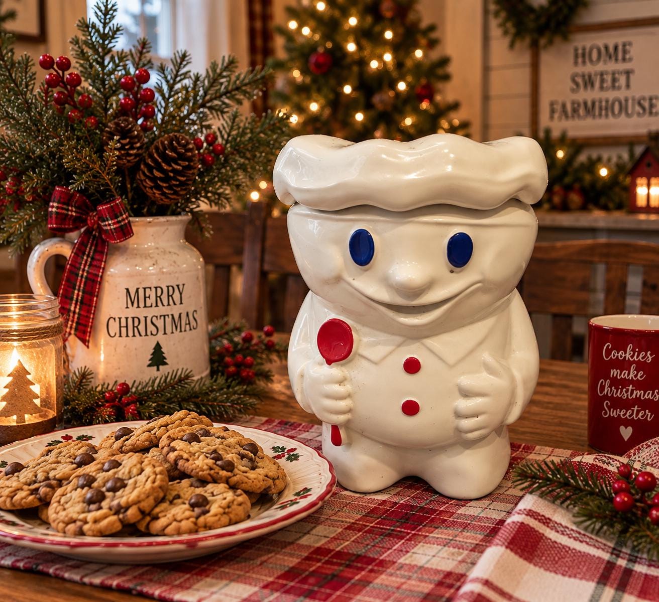 Vintage Pillsbury Doughboy Cookie Jar - Etsy