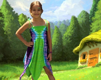 Purple and Green Fairie Dress - Fairy Costume for Youth and Adults