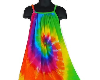 Breezy Rainbow Spiral Parachute Dress