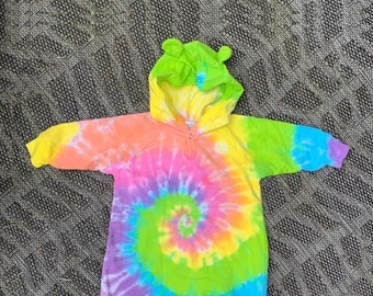 Super Cute Tie-Dye Baby Bunting with Ears