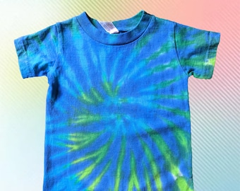 Blue and Green Tie-dye Tee Romper for Cool Babies