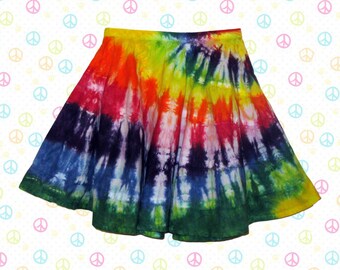 Tie-Dyed Rainbow Festival Skirt