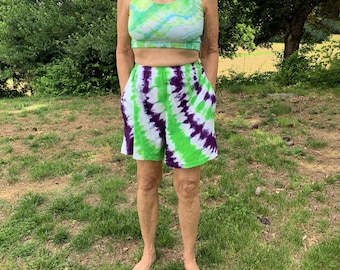 June sale: Tie-Dye Shorts in Purple and Green size Small
