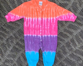 Pastel stripes Tie-Dye Baby Union Suit (Wiggle Suit)