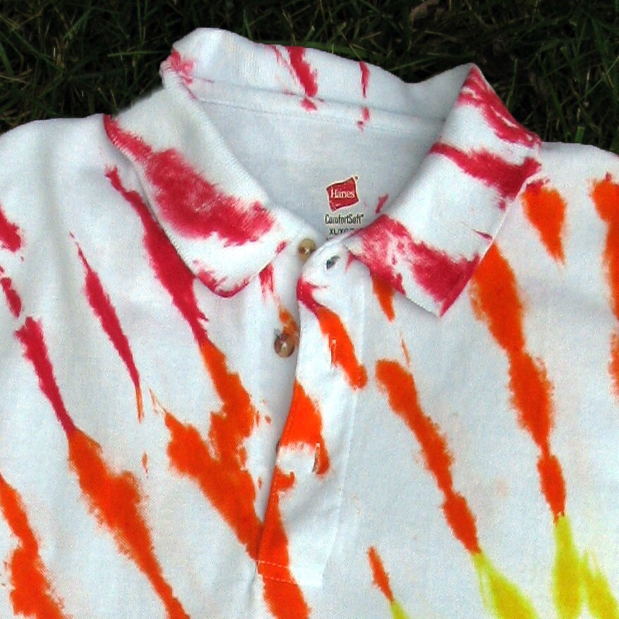 Rainbow Arc Tiedye Golf Shirt Etsy