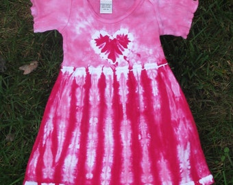Pink Heart Tie-Dye Infant Dress