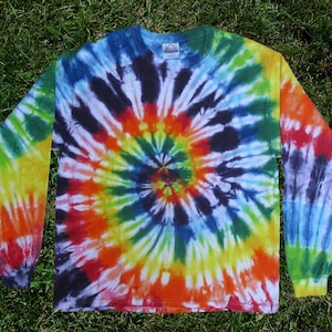 Rainbow Spiral Tie-dye Long-sleeved Tee Shirt