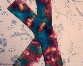 Ice-Dye Bamboo Socks in Pink, Purple, Green, and Blue