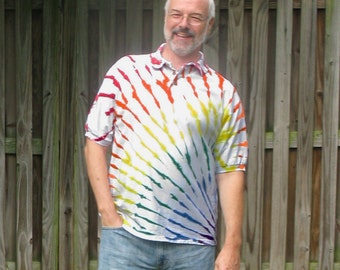 Rainbow Arc Tie-Dye Golf Shirt