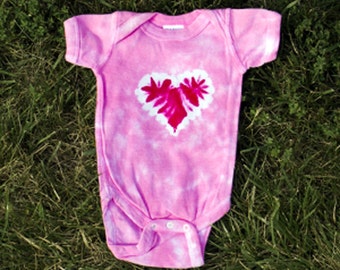 Pink Heart Tie-Dye Onesie