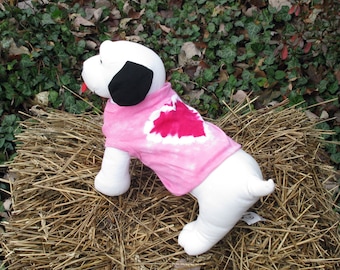 Pink Heart Tie-Dye Dog Tee